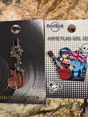 Lot 2 New With Tags Hard Rock Limited Edition Anime (British) Collectible Pins